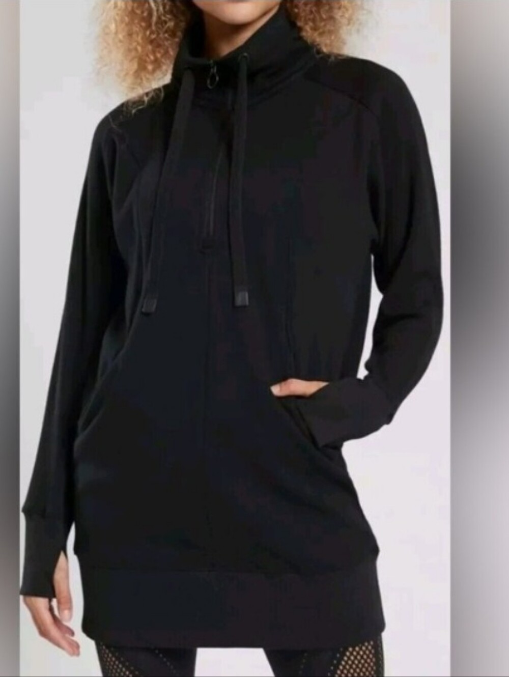 Athleta Cozy Karma 1/4 Zip Sweatshirt Dress LT